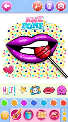 Glitter Lips with Makeup android App screenshot 1